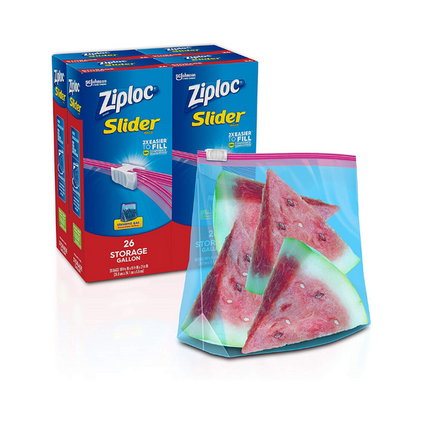 104 bolsas de almacenamiento Ziploc Slider con soporte y relleno