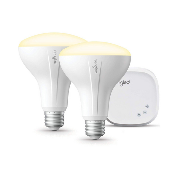 Kit básico Sengled Smart LED blanco suave BR30, 2 bombillas inteligentes y concentrador