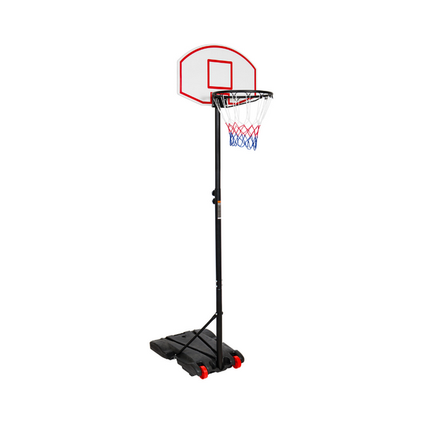 Sistema de tablero trasero con soporte para aro de baloncesto de 28" y altura ajustable con ruedas