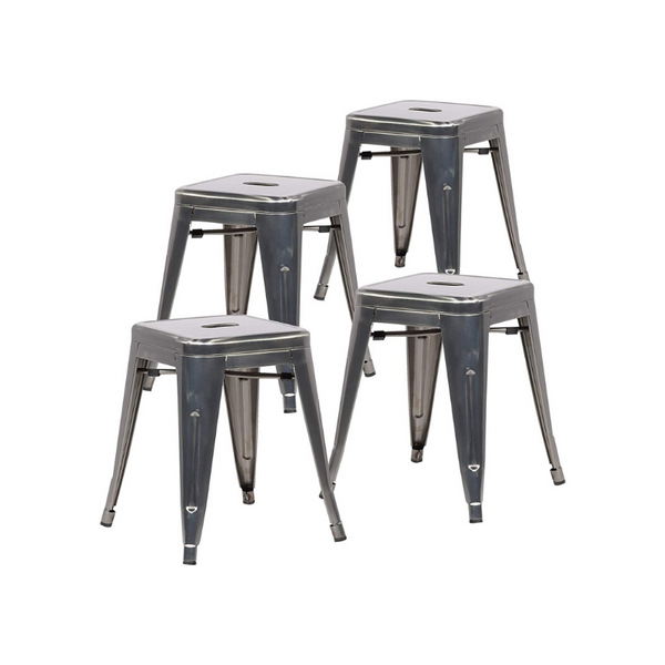 Pack Of 4 Metal Side Dining Chair and Bar Stools