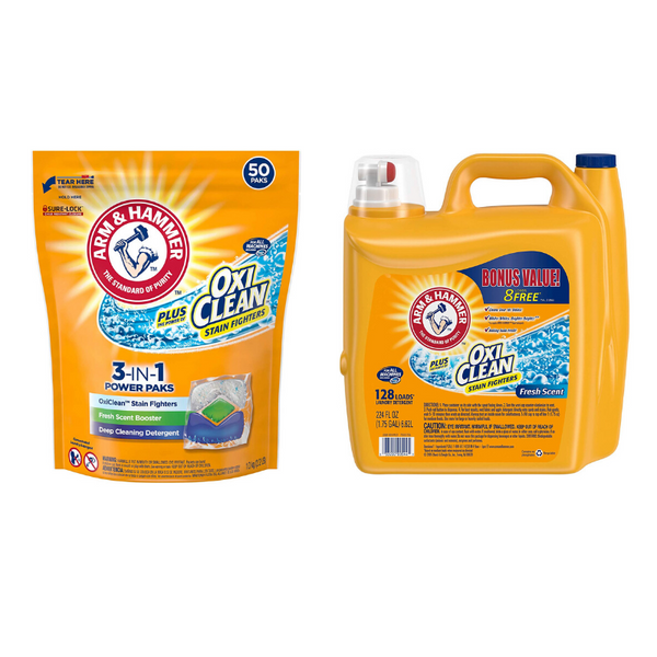 2 paquetes de detergentes para ropa Arm And Hammer a la venta