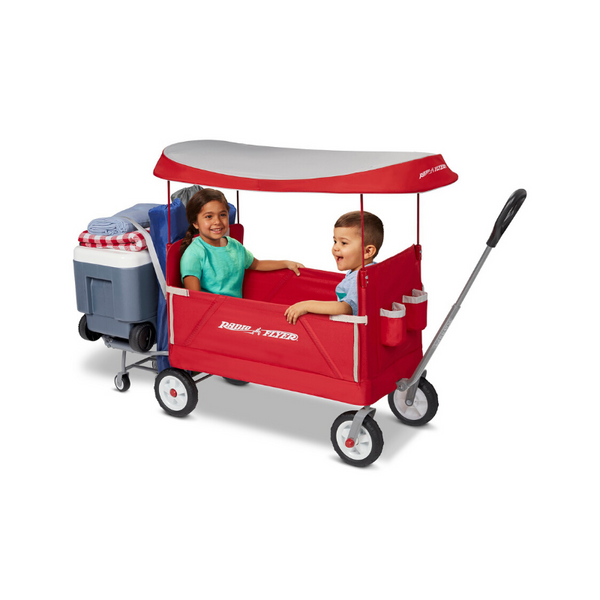 Radio Flyer, vagón trasero 3 en 1 con toldo, vagón plegable, rojo