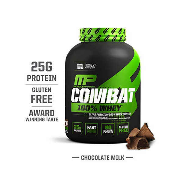 5 libras MusclePharm Combat 100% proteína de suero en polvo (leche con chocolate)