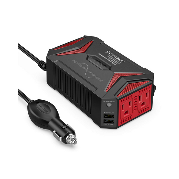 Bestek 300W Pure Sine Wave Power Inverter Car Adapter (DC 12V-AC 110V)