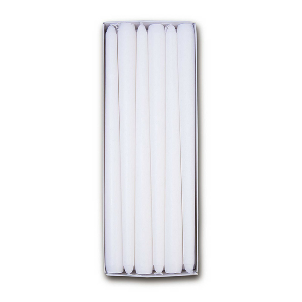 Paquete de 12 velas cónicas sin goteo de 12 pulgadas Harmonic Blossom - Blanco o marfil