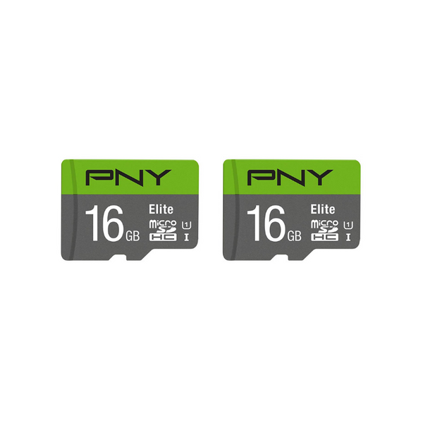 Paquete de 2 tarjetas MicroSD PNY de clase Elite de 16 GB