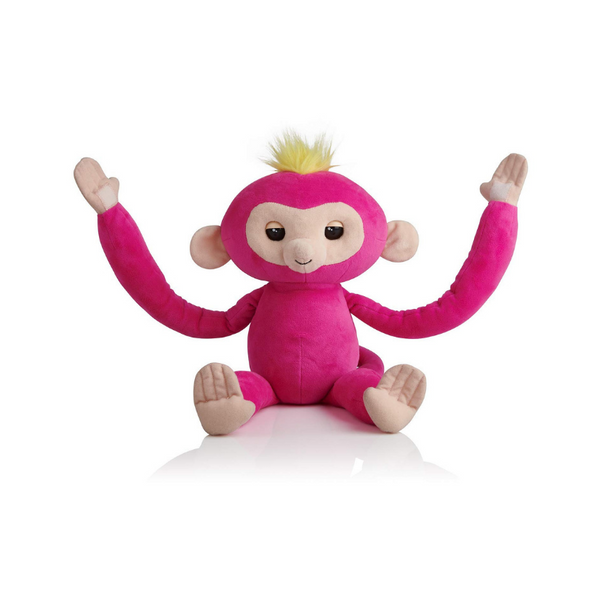 WowWee Fingerlings Hugs Bella Interactive Plush Baby Monkey Pet (Pink)