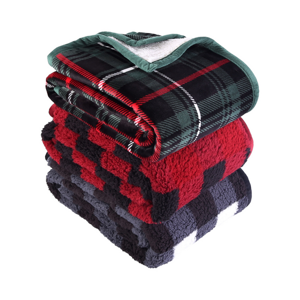 Better Homes &amp; Gardens Manta Sherpa de 50 x 60 pulgadas (cuadros rojos)