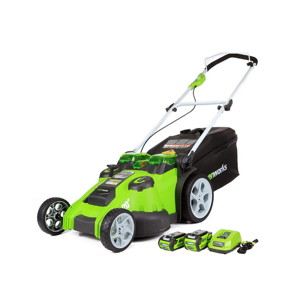 Greenworks 20" 40V Twin Force Cordless Lawn Mower w/ 4Ah & 2Ah Batteries