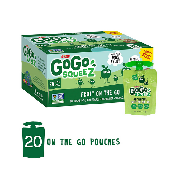 20 Pouches Of GoGo squeeZ Applesauce On The Go