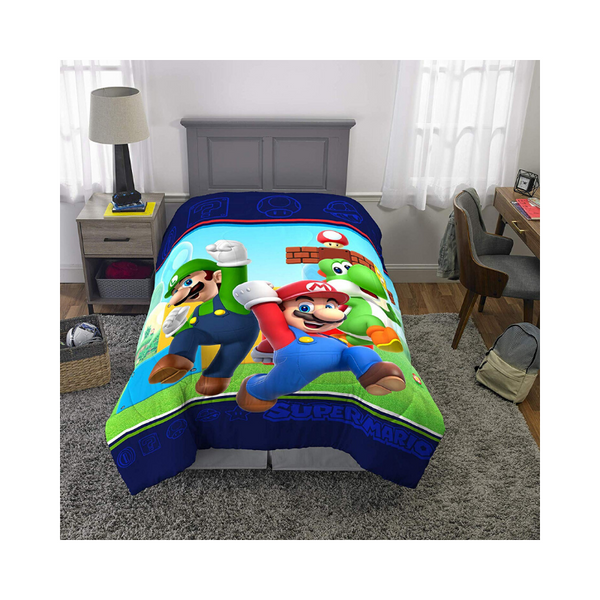 Nintendo Mario Ropa de cama para niños Edredón de microfibra súper suave