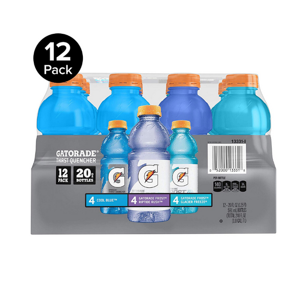 12 Pack Of Gatorade Bottles  (6 Flavors)