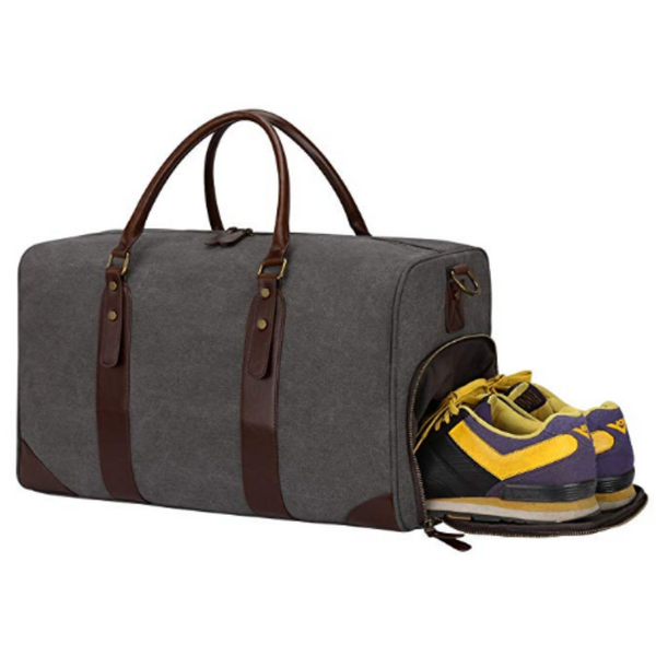 PU Leather Duffel Bag With Shoe Pouch (4 Colors)