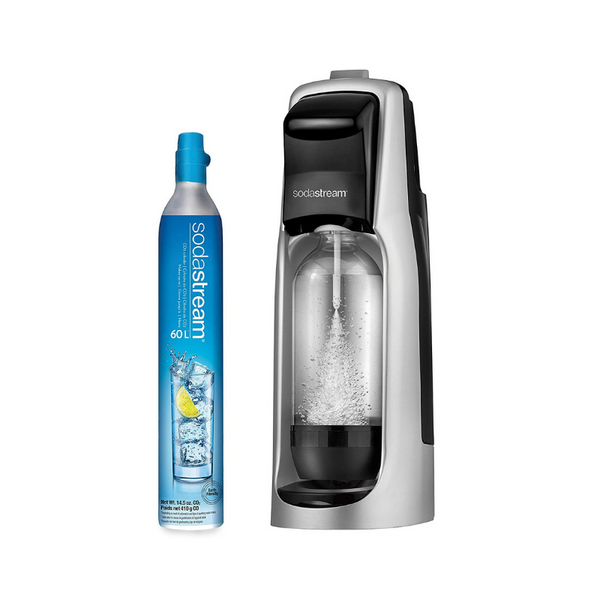 Máquina de agua con gas SodaStream Jet (Plata), con botella libre de CO2 y BPA