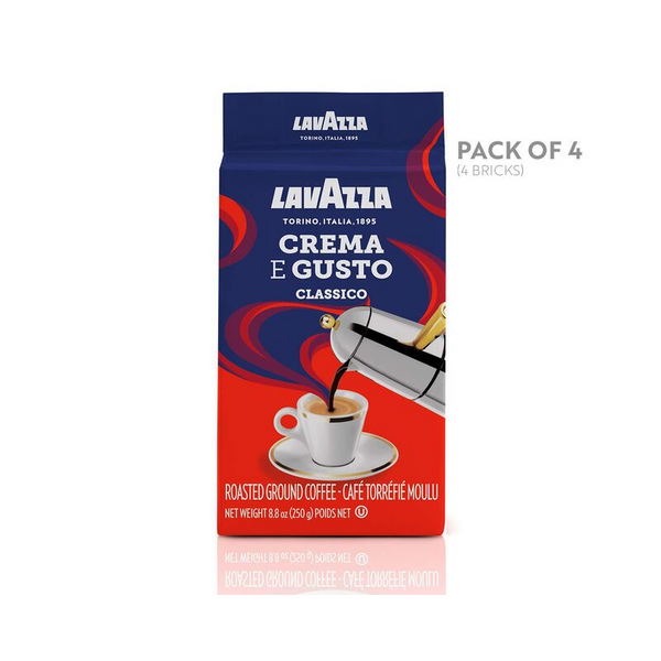 Pack Of 4 Lavazza Crema e Gusto Ground Coffee Blend, Espresso Dark Roast