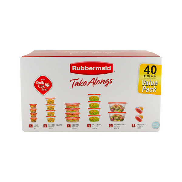 40-Pc Rubbermaid TakeAlongs Food Storage Containers