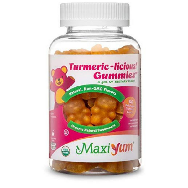 Suplemento gomoso de curcumina y cúrcuma Maxi-Health (60 ositos masticables) suave