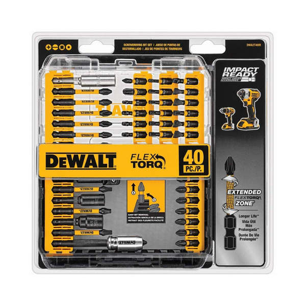 Juego de puntas de destornillador FlexTorq Impact Ready de Dewalt de 40 piezas