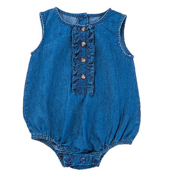 Denim Ruffle Bubble Bodysuit