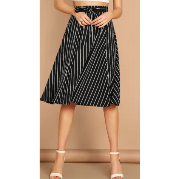 High Waist Striped Skirt