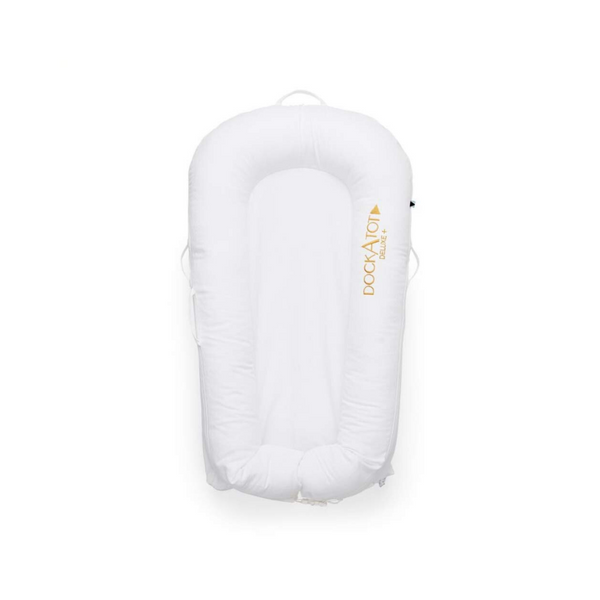 DockATot Deluxe+ Dock (Pristine White) - The All in One Baby Lounger