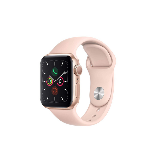 Apple Watch Series 5 (GPS, 40 mm, caja de aluminio dorado con correa deportiva rosa arena)