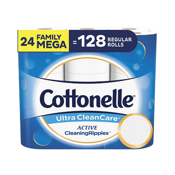 Mega rollos de papel higiénico de la familia Cottonelle de 24 quilates (Ultra CleanCare o ComfortCare)