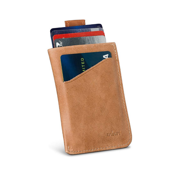 Genuine Leather Card Sleeve Wallet With Pull Tab (6 Colors)