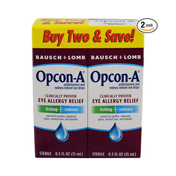 2 Bottles Of Bausch And Lomb Opcon-A Allergy Relief Eye Drops