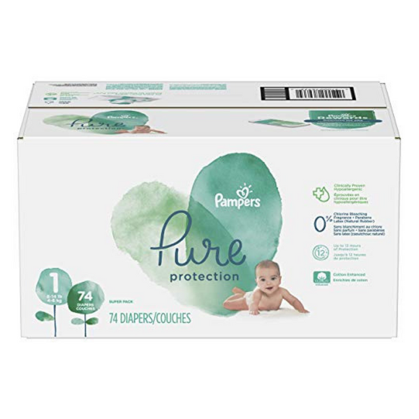 Box Of Pampers Pure Disposable Baby Diapers