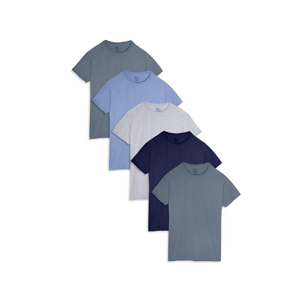 5 Fruit of the Loom Men's Stay Tucked Crew T-Shirts