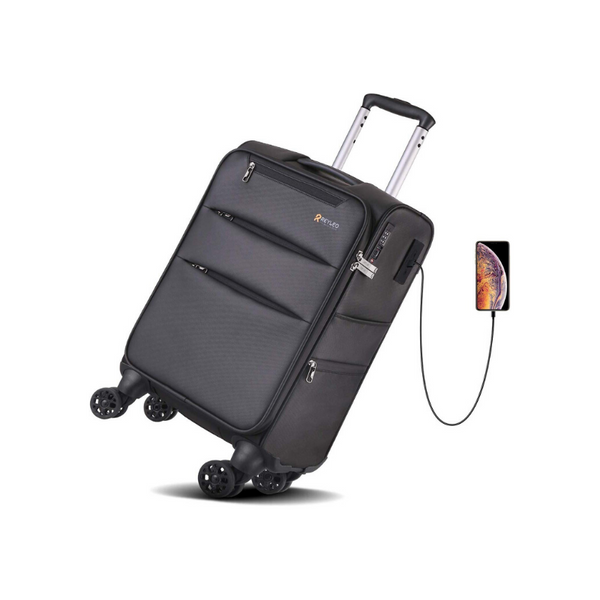 Softside Spinner Luggage With USB Charging Port