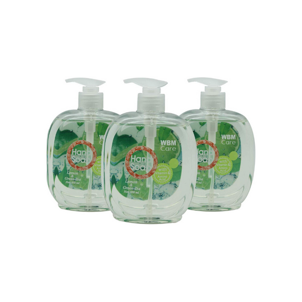 Pack Of 3 WBM Care Liquid Hand Soap Lemon & Green Tea