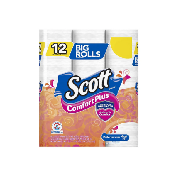 12 Scott ComfortPlus Big Roll Toilet Paper