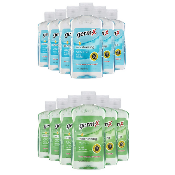 6 Bottles Of Germ-X Hand Sanitizer with Vitamin E & Aloe