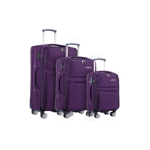 Maleta Softside de 3 piezas con cierre TSA incorporado (3 colores)