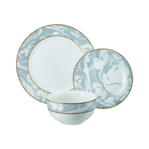 Dinnerware Sets: 12-Piece Marble Swirl Porcelain Set (service for 4)