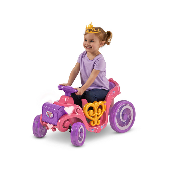 Disney Princess Enchanted Adventure Carriage Quad, juguete para montar de 6 voltios de Kid Trax