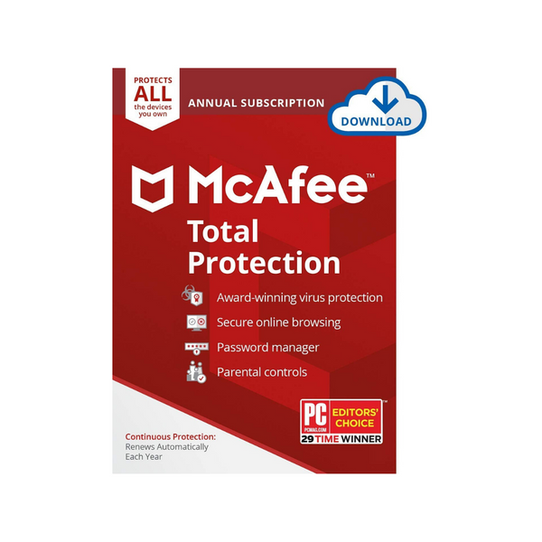 McAfee Total Protection 2020 Dispositivos ilimitados, antivirus Software de seguridad de Internet Administrador de contraseñas