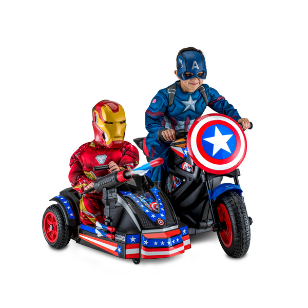 Kid Trax Marvel's Captain America Motorcycle w/ Sidecar Ride-On