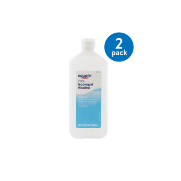 2 Bottles Of Equate 70% Isopropyl Alcohol, 32 Oz