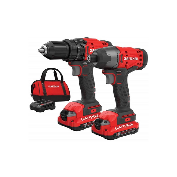 Kit combinado de taladro inalámbrico y destornillador de impacto Craftsman V20