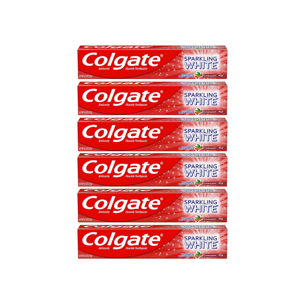 6 pastas de dientes blanqueadoras Colgate Sparkling White