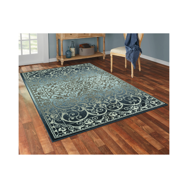 Mainstays India Medallion Textured Print Area Rug