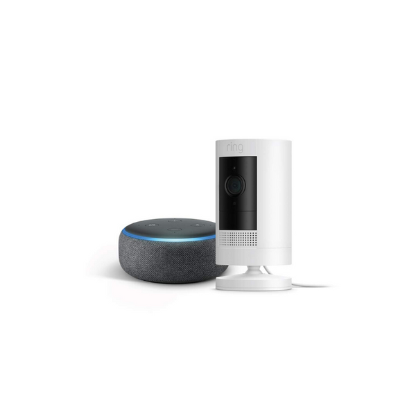 All-new Ring Stick Up Cam Plug-In with Echo Dot