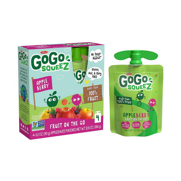 48-Pouches GoGo squeeZ Applesauce On The Go, Apple Berry