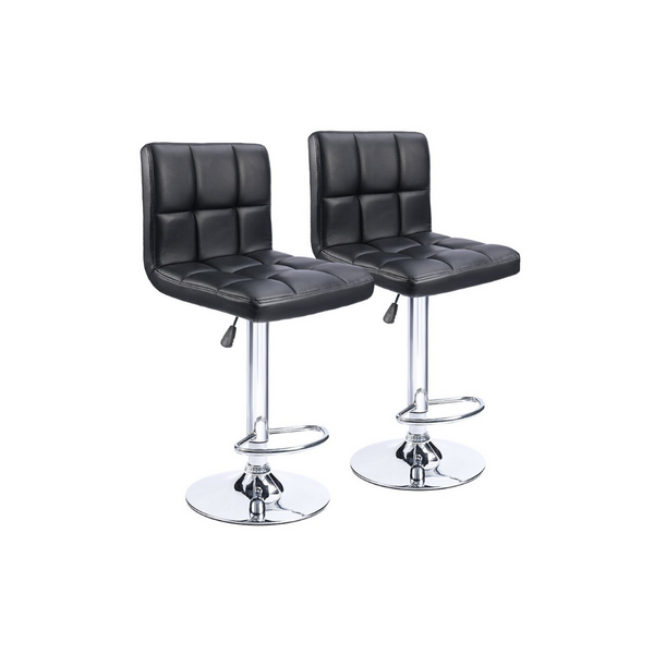 Set of 2 Adjustable Swivel Armless Bar Stools