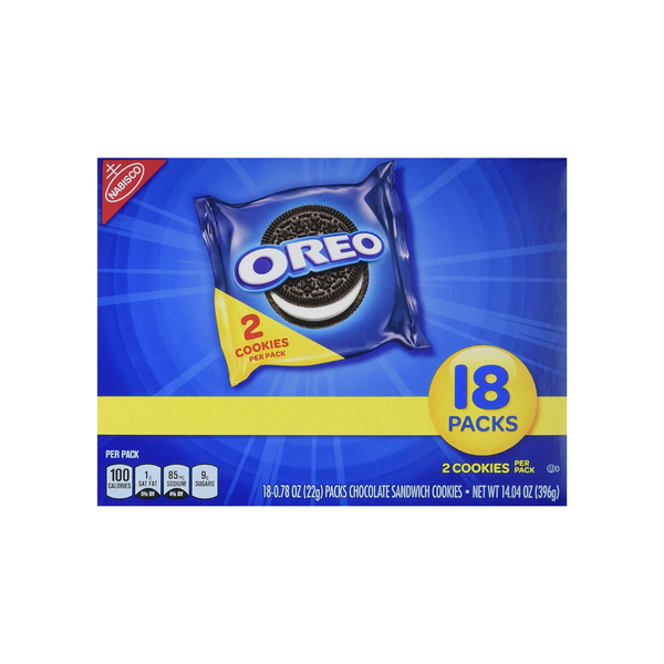 72 Packs Of 2 Oreo Chocolate Sandwich Cookies (OU-D)