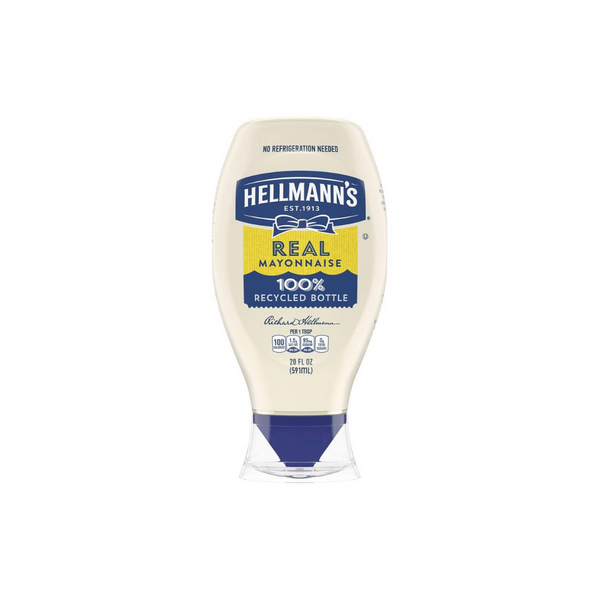 12 Hellmann's Real Mayonnaise Squeeze Bottles (20 oz Each)