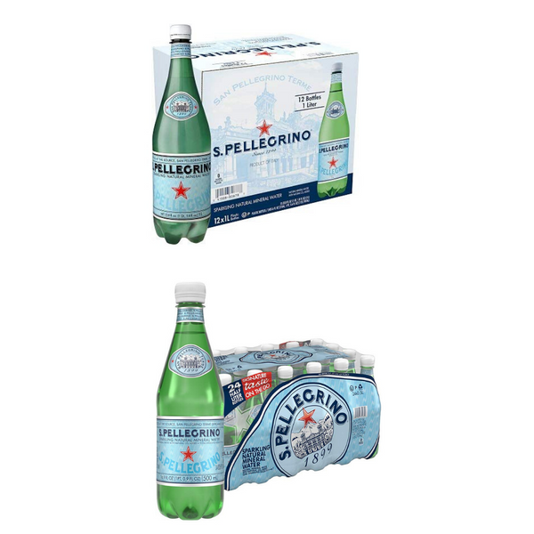 12 o 24 botellas de agua mineral natural con gas S.Pellegrino a la venta